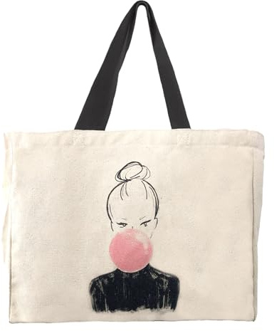 Kera Till Canvas-Shopper mit Illustration (40cm x 30cm x 15cm), Shopping Bag, Tragetasche