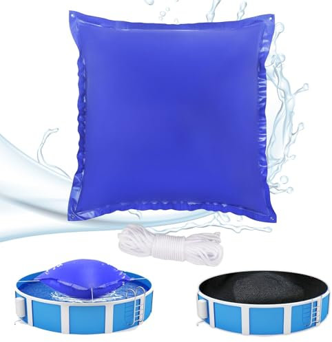 Tyafzzn Pool Cushion Winter 120 cm x 120 cm, Air Cushion Pool Winter, Air Cushion for Pool Cover with Holes and Rope, Pool Cushion Winter Cushion, Perfect Accessory Winter Means for Pool Canopy