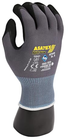 24 Stück Feinstrickhandschuhe Ergo Star | Nitril-Mikroschaum-Beschichtung, Packung, grau-schwarz, 7/S, L: 23cm, Arbeitshandschuhe, Industrie-Schutzhandschuhe, Montagehandschuhe, Industriehandschuhe
