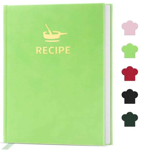 Blank Recipe Book to Write in Your Own Recipes, Stylish Hardcover Recipe Notebook, 24.5 x 14.9 CM Recipe Journal for Cooking Lovers, Perfect DIY Cookbook to Organize Your Recipes (Light Green)
