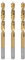 QUARKZMAN 3Pcs Foret Pointe Brad 6mm(15/64) Dia Droit Tige Ronde Foret Métrique Pointe Brad Spirale Mèche pour Menuisier Bois Plastique Caoutchouc, Doré
