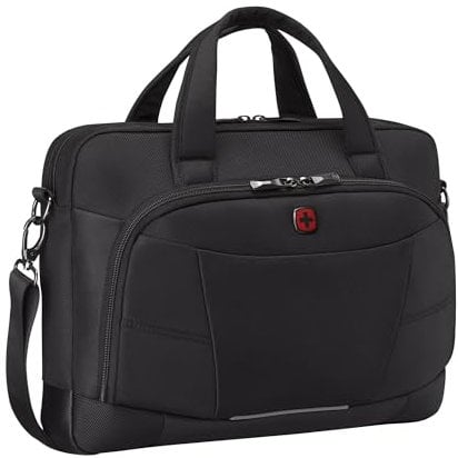 WENGER Altair Borsa PC Portadocumenti a Tracolla, Notebook 16”, Tasca per Tablet, Cartella, Organizer, 12 l, Ufficio Lavoro Università, Nero, 653496