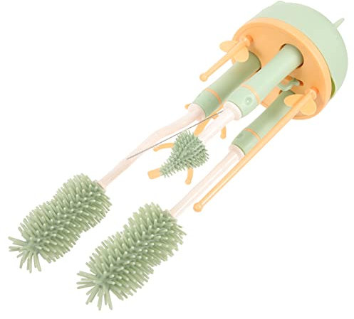 HEMOTON Spazzola Per Pulizia Delle Bottiglie d Spazzola Con Manico Per Bottiglie Latte Spazzole Per Pulizia Cannucce e Ciucci