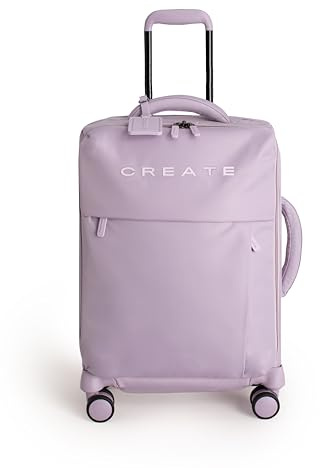 CREATE / Luggage Studio Soft/Polyester Soft Koffer Violett / 47x25.5x65cm / TSA Vorhängeschloss, 4 doppelte multidirektionale Räder, Teleskopgriff, wasserfestes Material, Namensschild