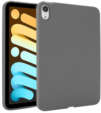 Soft Silicone Case Compatible with iPad Mini 7 (A17 Pro) 2024/Mini 6 8.3″,Slim Fit Lightweight Matte TPU Shockproof Protective Tablet Case Compatible with iPad Mini 7.Grey