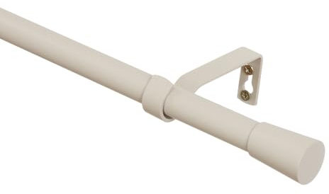 RENA Gardinenstange Vorhangstange - Einzelrute - 200 cm 19 mm Metall - Komplettes Set- Beige
