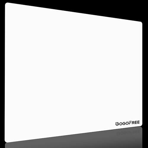 gogofree Glass Mouse pad for Gaming, Ultra Smooth Mouse Mat with Hard Surface, Large Tempered Glass Mouse Pad Precision Speed Control for Games and Office (White, 15.7 L x 11.8 W)