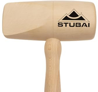 STUBAI HOLZHAMMER rund Ø 80 × 180 mm | Deckhammer mit Weißbuchenkopf & Eschenstiel | perfekt zum Formen von Blechen | Spenglerhammer | Made in Austria | 278519