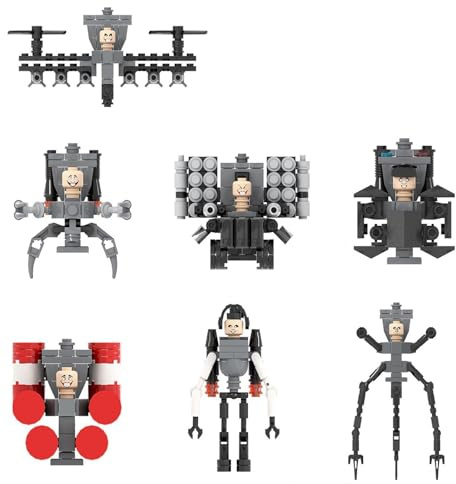 Building Blocks Figures Toy Toilet Titan Cameraman Speakerman Clock TV Man Game Upgraded Action Mutant Model Funny Ideas Collectible Birthday Gift Skibidi Buildable Brick Adults Kids Fans Boys E