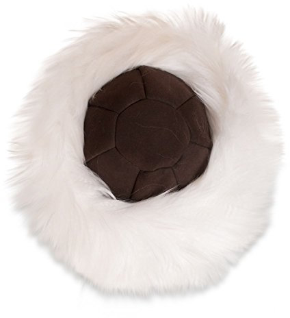Nordvek Sheepskin Hat Women - Russian Style Cossack - One Size # 501-100 - White/Dark Chocolate
