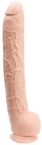 Doc Johnson classic - Dick Rambone - 17 Dildo With Suction Cup - 7.38 In. Girth & 13.4 In. Insertable Length - O-ring Harness Compatible - White