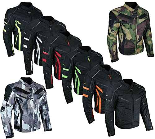 HEYBERRY Kurze Textil Motorrad Jacke Motorradjacke Schwarz Rot Gr. M