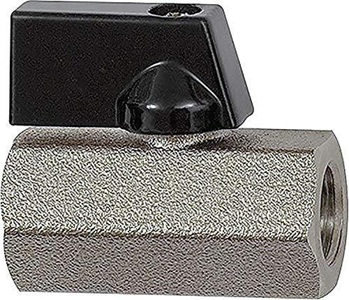 RIEGLER 115727-373.01-E Mini-Kugelhahn »valve line«, MS vern., Drehgriff, G 1/4 IG, 1Stk