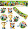 alles-meine.de GmbH 11 TLG. Set Wandtattoo/Sticker + Wandbordüre - Mickey Maus mit Fußball - incl. Name - Wandsticker - Aufkleber für Kinderzimmer - selbstklebend + wiede..