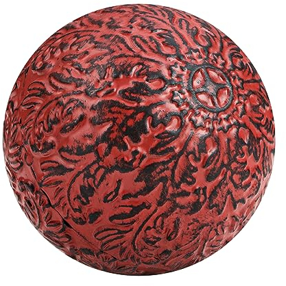 Everydecor Metal Decorative Sphere for Home Decor - Decorative Balls for Shelves, Centerpiece Bowls, Bookshelf - Decoration Orbs Accents for Living Room, Bedroom - Vintage Red Shelf Spheres