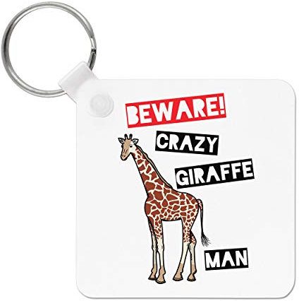Méfiez-vous Fou Girafe Homme Porte-Clés Chaîne
