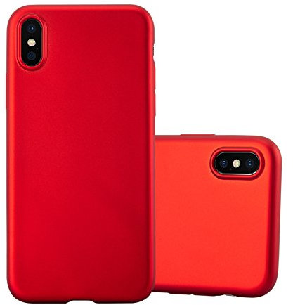 cadorabo Coque pour Apple iPhone X/XS en Metallic Rouge - Housse Protection Souple en Silicone TPU avec Anti-Choc et Anti-Rayures - Ultra Slim Fin Gel Case Cover Bumper