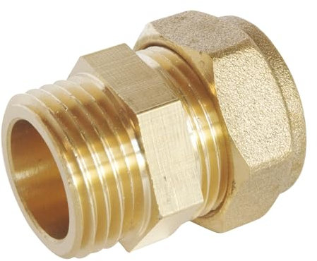 SOMATHERM FOR YOU, Raccord à compression laiton 12/17 pour tube cuivre Ø14 - Mâle - Idéal pour plomberie, réseaux d'eau sanitaire et chauffage - Étanchéité filet ou joint plat