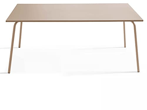 Oviala Gartentisch, rechteckig, aus Stahl, Taupe – Palavas