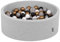 KiddyMoon Piscine À Balles pour Bébé Rond 90X30cm/200 Balles 7Cm Fosses À Boules Jouet Enfant, Gris Clair:Blanc/Gris/Noir/Or