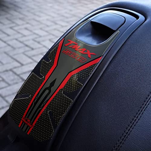 Resin Bike Adesivi Scooter Compatibile con Yamaha Tmax 500 2001 2007. Protezione Sportello Serbatoio da Urti e Graffi. Adesivo 3D Resinato - Effetto Carbonio e Rosso