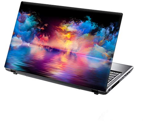 TaylorHe 13-14 inch Laptop Skin Vinyl Decal with Colorful Patterns and Leather Effect Laminate MADE IN England Colourful Coulds Reflection