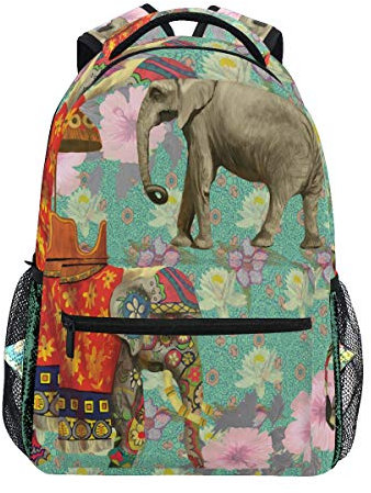 Mnsruu Tribal Floral Elephant Flower Rucksack Daypack College Schule Reise Schultertasche