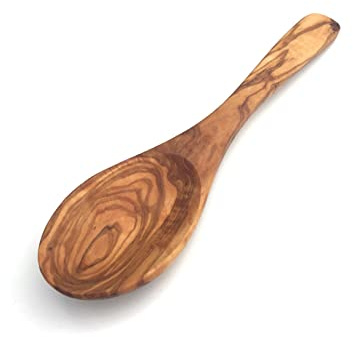 Generisch Rice Spoon Oval 26 cm Cooking Spoon Serving Spoon Kitchen Aid Olive Wood Handmade Wooden Spoon Handmade