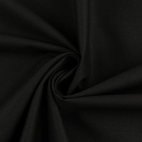Viskose 100% - Sommer-Blusen-Stoffe Uni - 0,50 m - Stoffe Meterware (Schwarz)
