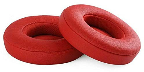 LondonExpress Replacement Earpads Cushions Protein Leather/Memory Foam Ear Pads Compatible with Beats Solo 2.0 / Solo 3.0 Wireless ON EAR Headphones Only (Red)