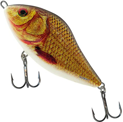 Salmo Slider Jerkbait Wobbler, Salmo Farben:Supernatural Golden Crucian, Länge/Gewicht/Laufverhalten/Tauchtiefe:12cm / 70g / sinkend / 2.0-1.0m