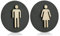 WC Schild Anthrazit Holz Toilettenschild Toilette Türschild Damen Herren (Damen Herren, Ø 12cm)