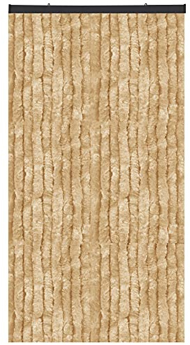 Bestlivings Flauschvorhang in Sondergröße - Türvorhang Breite: 140cm - Länge: 300cm, Beige