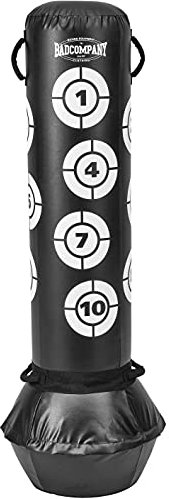 Bad Company Tilt-Standboxsack mit Trefferpunkten I Freistehender Boxsack 165 x 34 cm mit Ständer und sofortiger Rückpralleigenschaft I BCA-136 (Luft)