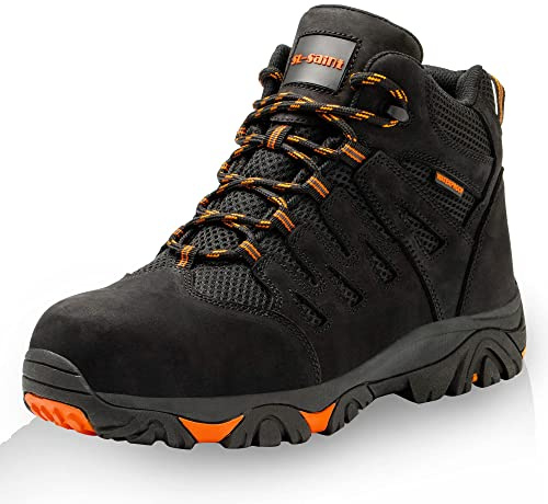 SL-Saint Uomo Impermeabili Scarponcini Trekking Pelle Nabuk Scarpe | Pelle Vera