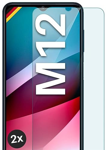 moex ShockProtect für Samsung Galaxy M12 Panzer Schutz Glas 9H Härte, Schutzfolie gehärtetes Schutzglas, 9H Displayschutz Folie Ultra-klar, kompatibel mit jeder Hülle, 2 Stück
