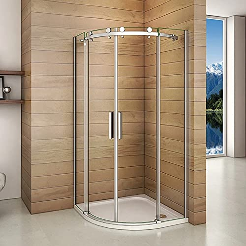Acezanble Duschkabine 90x90cm Runddusche Duschabtrennung Viertelkreis Dusche H195cm