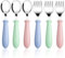 Lanjue 3 Set/6 PCS Baby Fork and Spoon, Toddler Utensils Stainless Steel Forks Spoons Silverware Set with Round Handle Kids Children's Flatware Cutlery x Forks,3