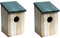 New Wooden Wood Nesting Nest Boxes Bird House Birds Blue Tit Robin Sparrow (2 x Bird Nesting Boxes)