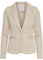 ICHI IHKATE PIQUE BL Damen Blazer Kurzblazer Jacke Ein-Knopf-Blazer mit Stretch, Größe:2XL, Farbe:Doeskin (151308)