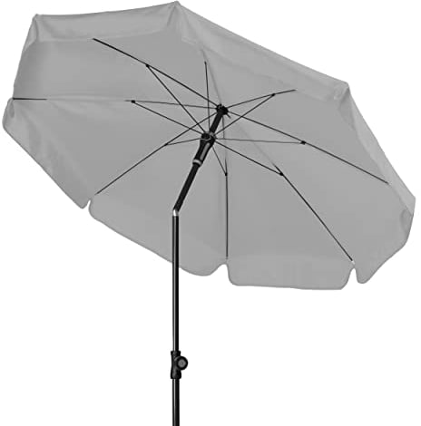 Doppler Absolut wetterfester Gartenschirm Sunline 150 hellgrau, UV-Schutz 50 Plus und Knicker