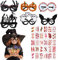 MOSNOW 36 Stück Halloween Schminke,6 Stück Halloween Accessoires Partybrille Brille, 30 Stück Halloween Aufklebern, Halloween Deko Zombies Vampir Cosplay Halloween Party Accessoires Prop Dekorationen