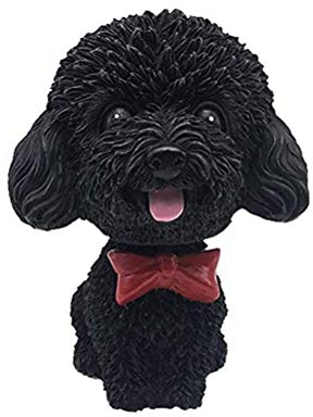 Auto Nette Nicken Schütteln Kopf Hund Puppe Verzierungen Interieur Innendekoration Bobblehead Wackelkopf Dashboard Dekoration nickender schütteln Innensimulation Harz Spielzeugauto Dekor(Schwarz)