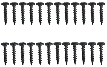 BRESKO Holzschrauben 4,5x25 mm 24 stück Schrauben Vollgewinde Schwarz Kreuzschlitz verzinkt Linsenkopfschrauben (Linsenkopf)