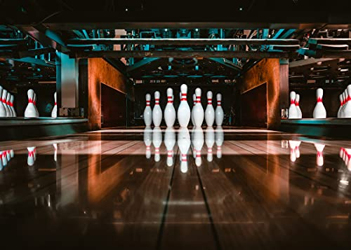 BELECO 2.1x1.5m Stoff-Bowling-Fotografie-Hintergrund. Lassen Sie Uns Bowling genießen, Geburtstagsparty-Dekoration, Hintergrund, Indoor-Bowling-Club, Sportspiel-Hintergrund, Studio-Requisiten