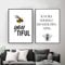 Dittelle Inspirierendes Zitat Poster und Druck Bee Happy Crazy Youtiful Wandkunst Bild Just be yourself Art Canvas Painting Home Decor 70x100cmx2Pcs Frameless