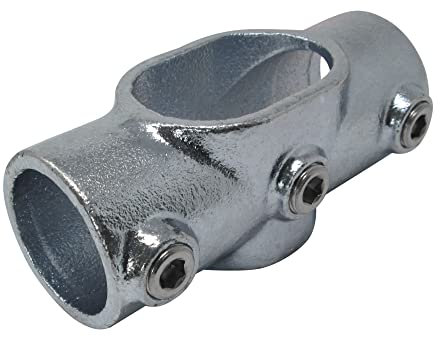 SO-TOOLS® Temperguss Kreuzstück verstellbar für 42,4 mm Rohr Neigung verstellbar Rohrverbinder zum verbinden von einem durchläufigen sowie 2 weiteren Rohren