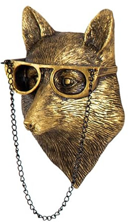 3D Kopf Wandhalterung Ornament Hirsch Dekor Kaninchen Ornamente Tierkopf Wandskulpturen Moderne Kunst Statue Tierköpfe Harz Wohnaccessoires Wanddekorationen für Wohnzimmer zum Aufhängen Ornamente,