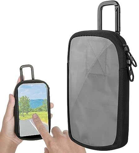 Anloximt MP3-Player-Hülle - Touchscreen MP3 MP4 Tragetasche - MP3-MP4-Tasche mit Karabiner, Reiseetui für MP3, MP4, Kopfhörer, USB-Kabel, U-Disk