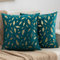 Sofakissen 45x45 Kissenbezug Dekokissen Kissenhülle Blaugrüne und Goldene Federbronzierung Samt Luxuriöse Deko Kissenbezüge Zierkissenbezüge für Couch, Wohnzimmer, Sofa, Schlafzimmer, Auto, 2er-Set